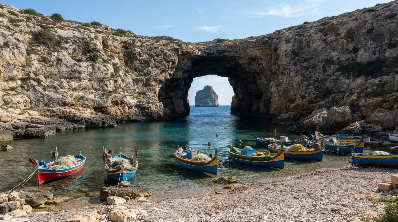 Dwejra — Inland Sea, Fungus Rock (d. Azure Window) — przystanek planu